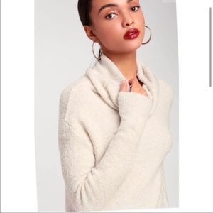NWT Free People Stormy Fuzzy Cowl Neck Pullover